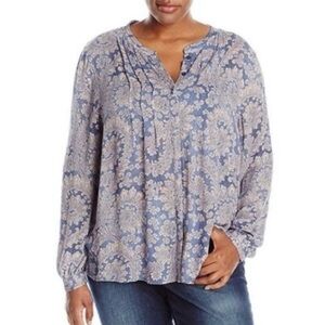 Lucky Brand Paisley Print Boho Button-Down Top. Women’s Size M